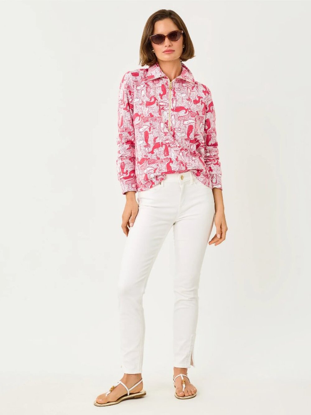 NWT Lilly Pulitzer Eleni Pullover - Paradise Punch Thar She Blows, Size XSmall